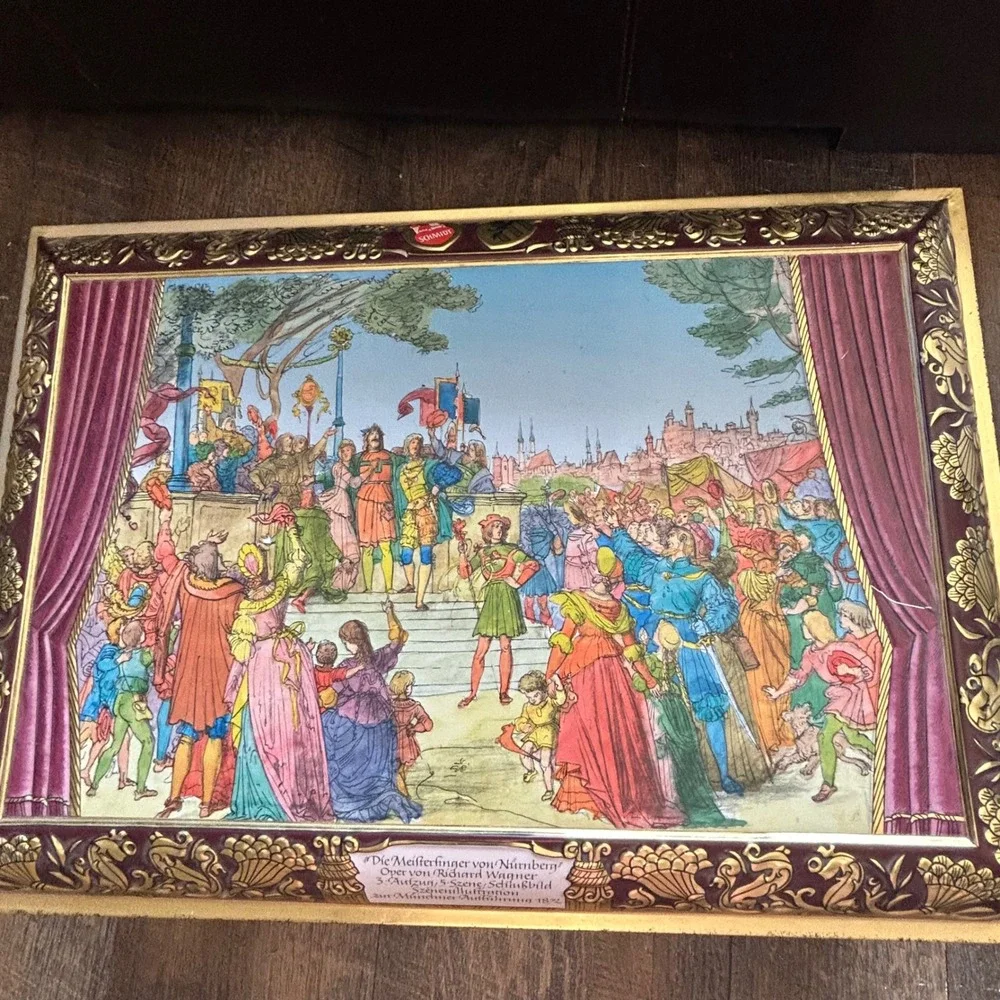Vintage E Otto Schmidt German Large Cookie Tin Box 1997 Lebkuchen Opera Theme